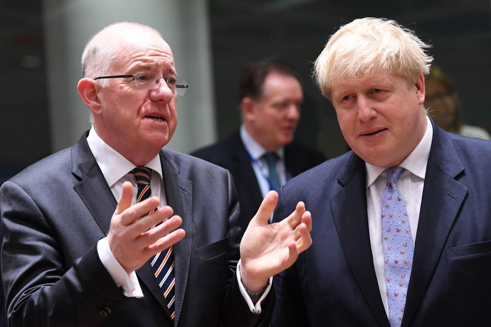  Boris Johnson and Ireland's Charlie Flanagan attend an EU foreign ministers meeting in Brussels