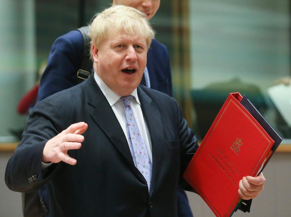  Boris Johnson welcomed Mr Trump's remarks as he attended an EU foreign ministers' summit in Brussels