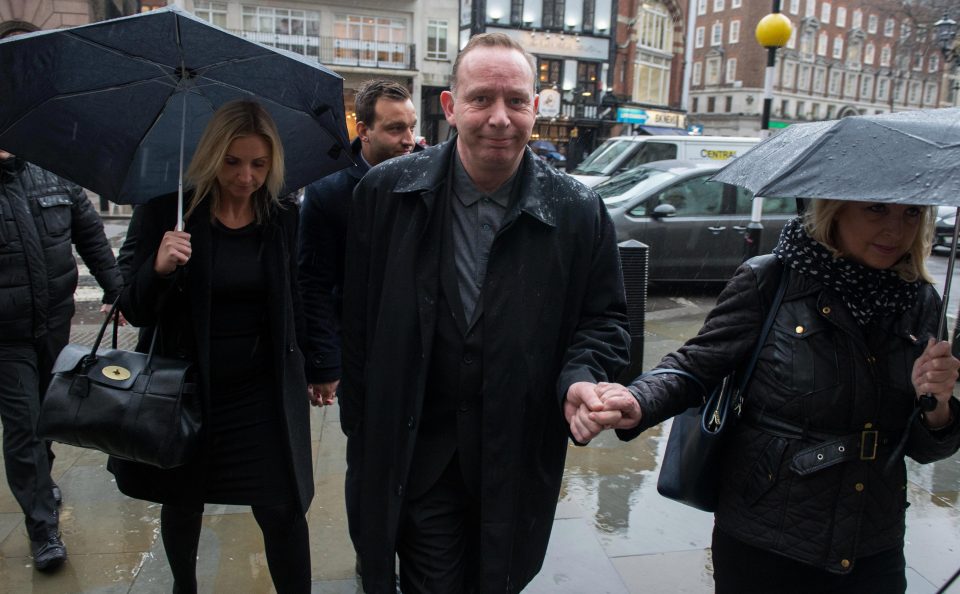  Mark Stocker, who lost both his parents, Janet and John Stocker, in the attack arrives with family for the first day of an inquest