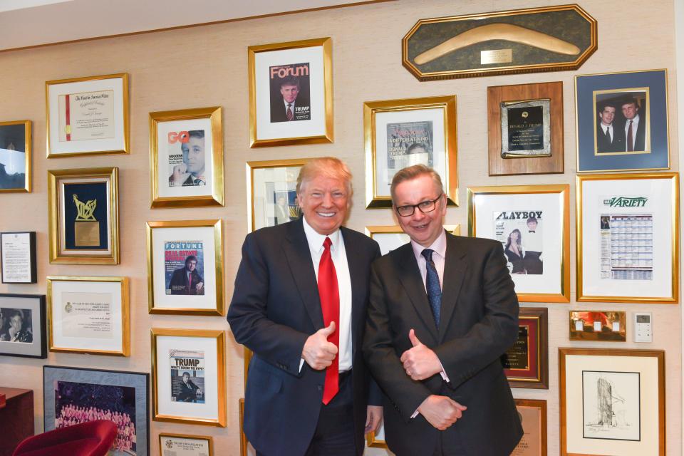  Trump told Michael Gove he aims to reinforce his country's strong links with the UK