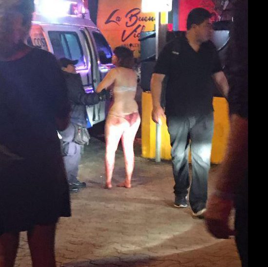  A woman was seen wandering through the streets in her underwear after the attack