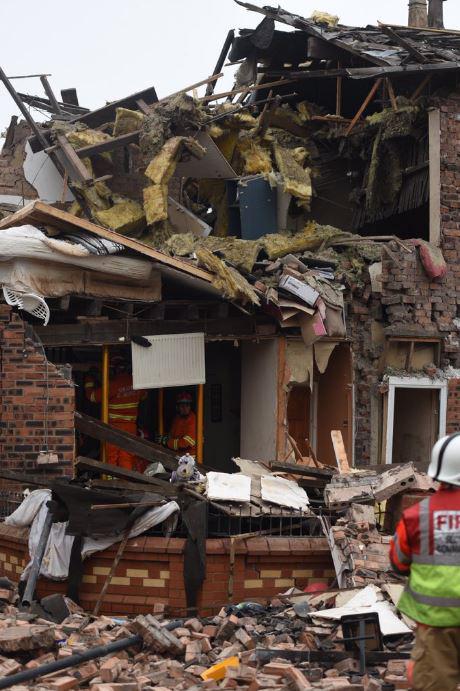  This is the scene of the explosion on Ceil Road in Blackley, Manchester