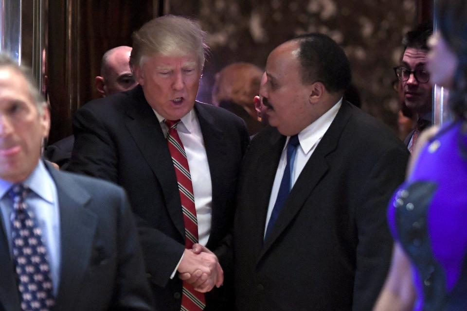  Donald Trump meets Martin Luther King III at Trump Tower, a day after his interview with the Michael Gove for the Times