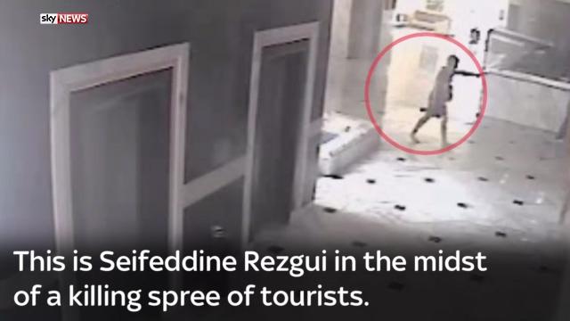  The chilling footage of Rezgui's attack at the resort was shown at the inquest