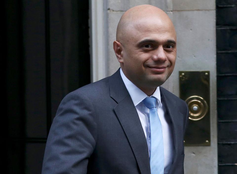  Sajid Javid has attacked Mr Farage for defending the travel ban