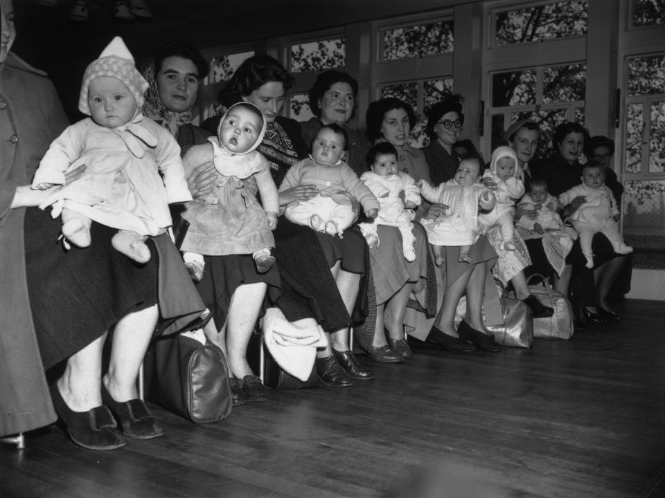 Mothers and their babies at the newly opened Woodberry Down Health Centre in Stoke Newington