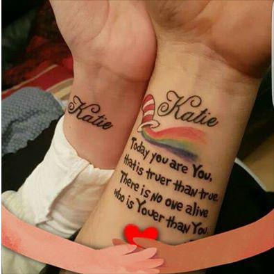  Alison previously shared a picture of a tattoo quoting Dr Seuss in honour of Katie