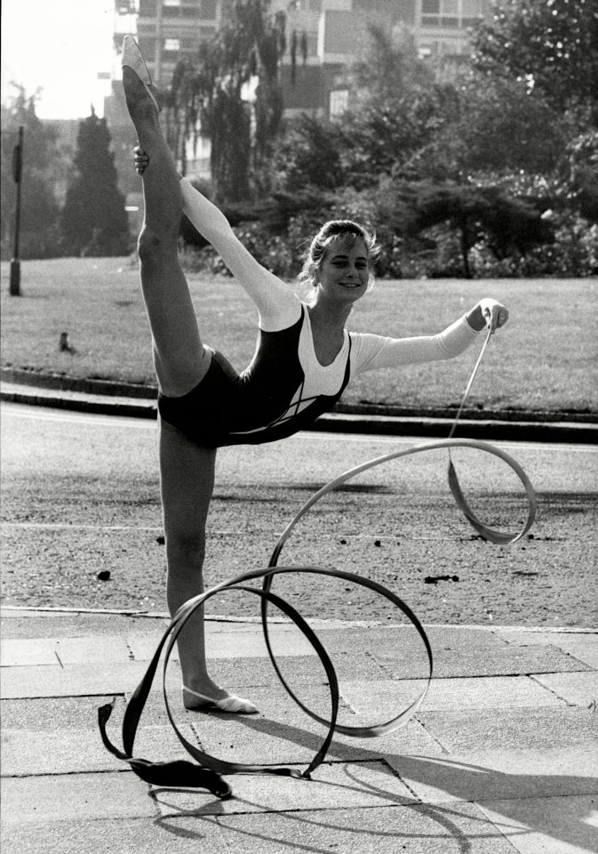  Jacquie was a top rhythmic gymnast at the age of just 19