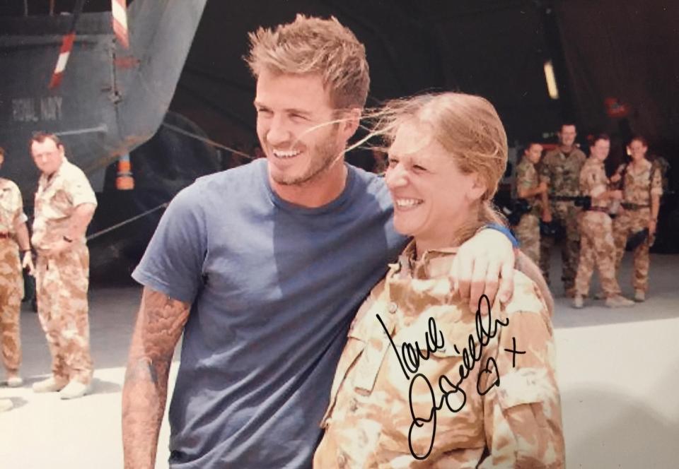  Flight Sergeant Anna Irwin i- who met Manchester United star David Beckham - is battling terminal lung cancer