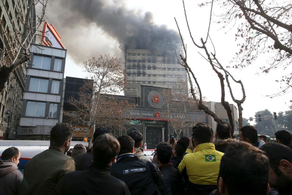  The Plasco building was engulfed in fire this morning and eventually collapsed