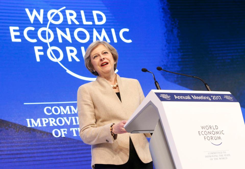  Theresa May declared at Davos the UK was "open for business"