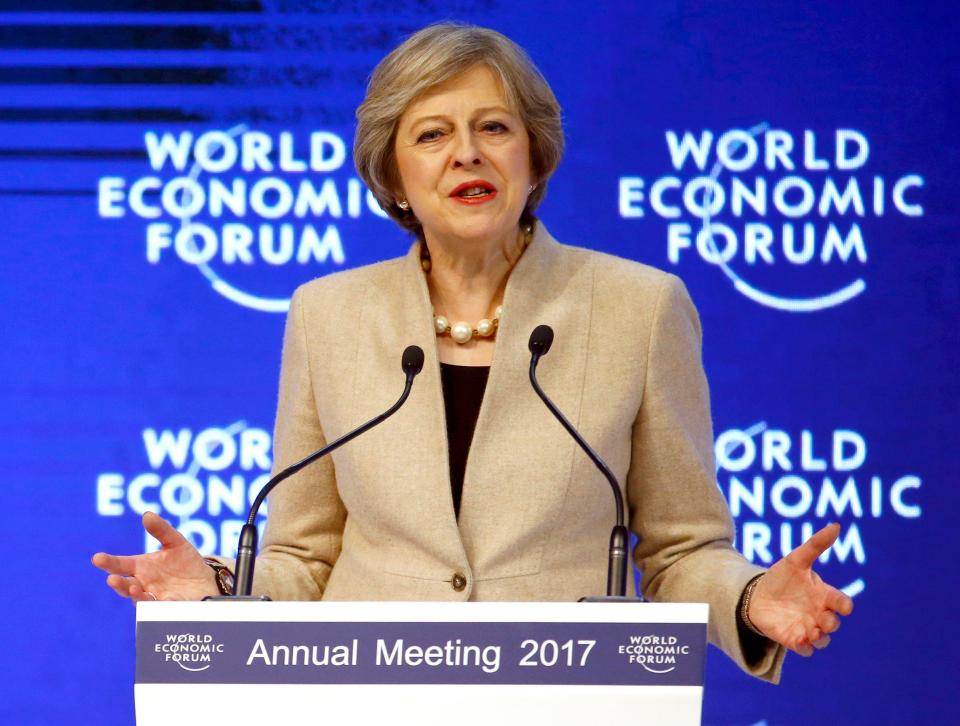  Mrs May used a speech today in Davos to warn about the dangers of those left behind by globalisation