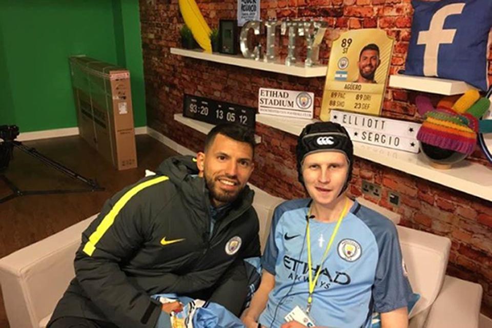  City star Sergio Aguero visited Elliott while he was undergoing treatment for rare form of cancer