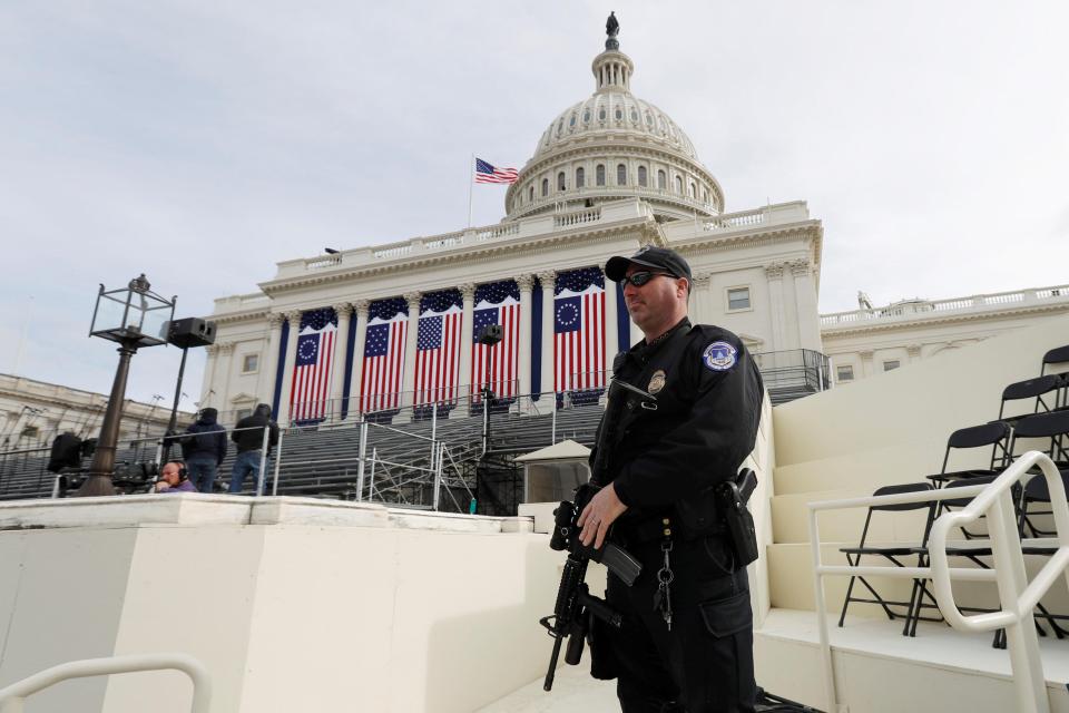  More than 28,000 security personnel will be on duty in Washington today