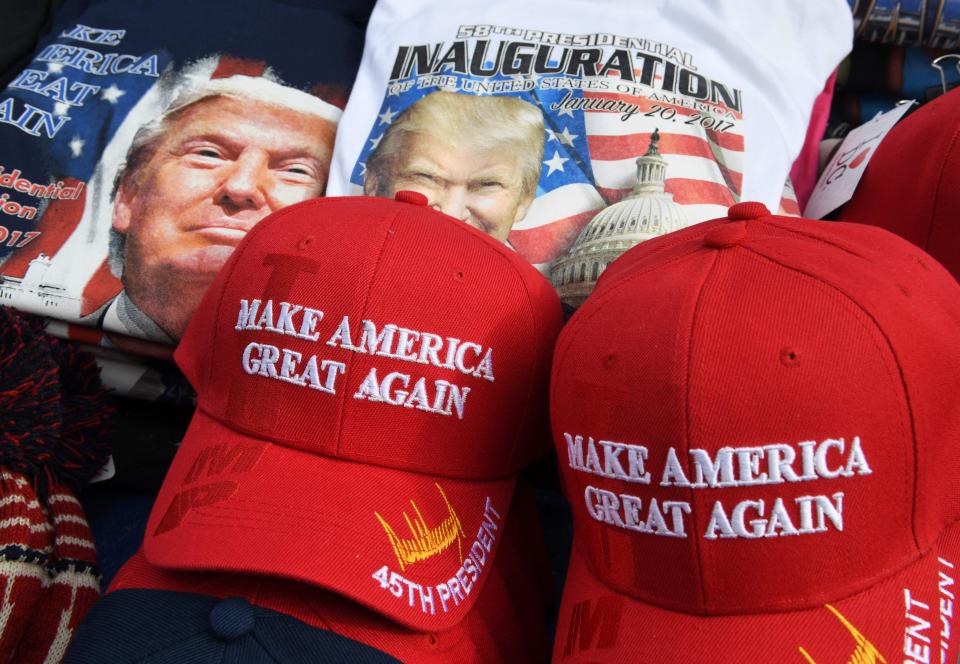  Inauguration merchandise was available for Trump fans to proudly wear at the inauguration or the 45th president