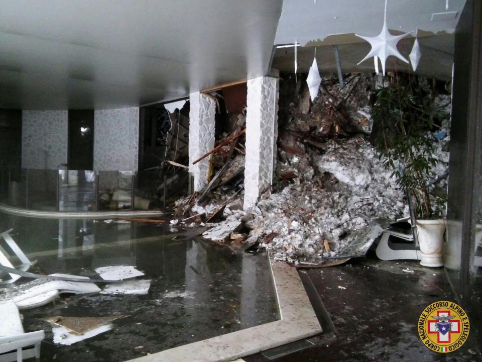  The avalanche came brought snow and debris crashing into the hotel as it thundered down the mountain