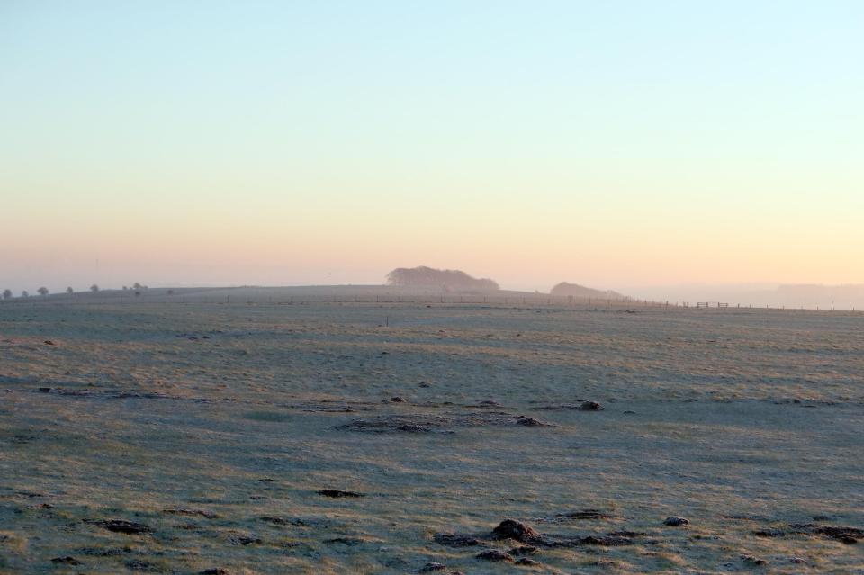 Frost covered fields in Berkshire this morning - cold conditions are forecast to continue