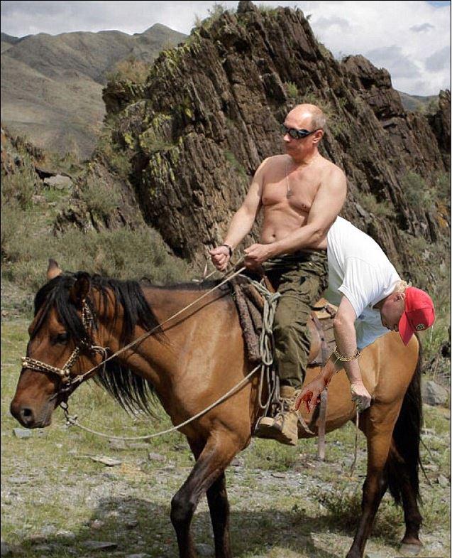  Trump slump ... the new President is thrown over Putin's horse