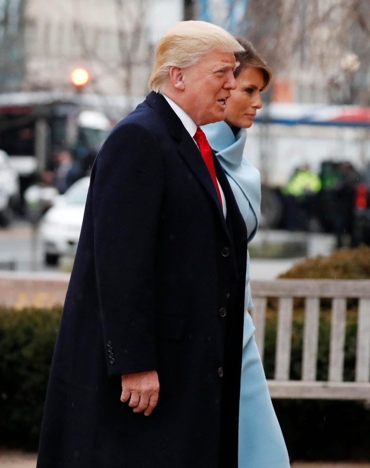  Melania and Donald attended the traditional Inauguration Day church service at St. John’s Episcopal Church, which is a short walk from the White House