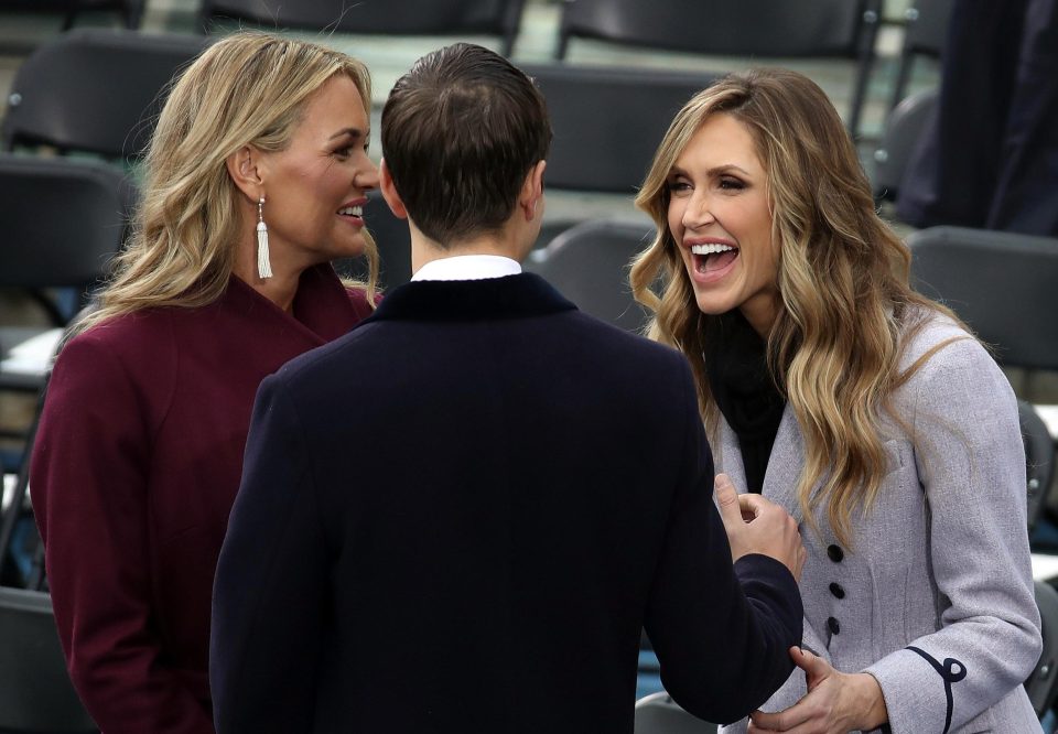  Vanessa and Jared share a joke with Lara Trump, the wife of Eric Trump