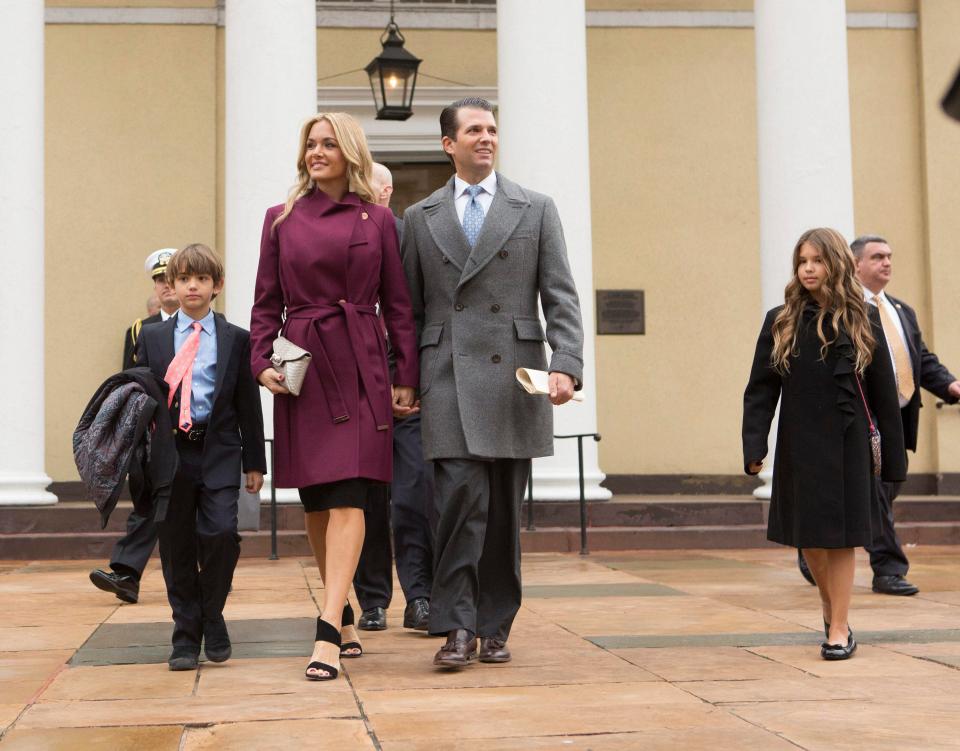  Donald Jnr and his wife Vanessa attended the day’s proceedings with their two oldest children, Kai and Donald Trump III