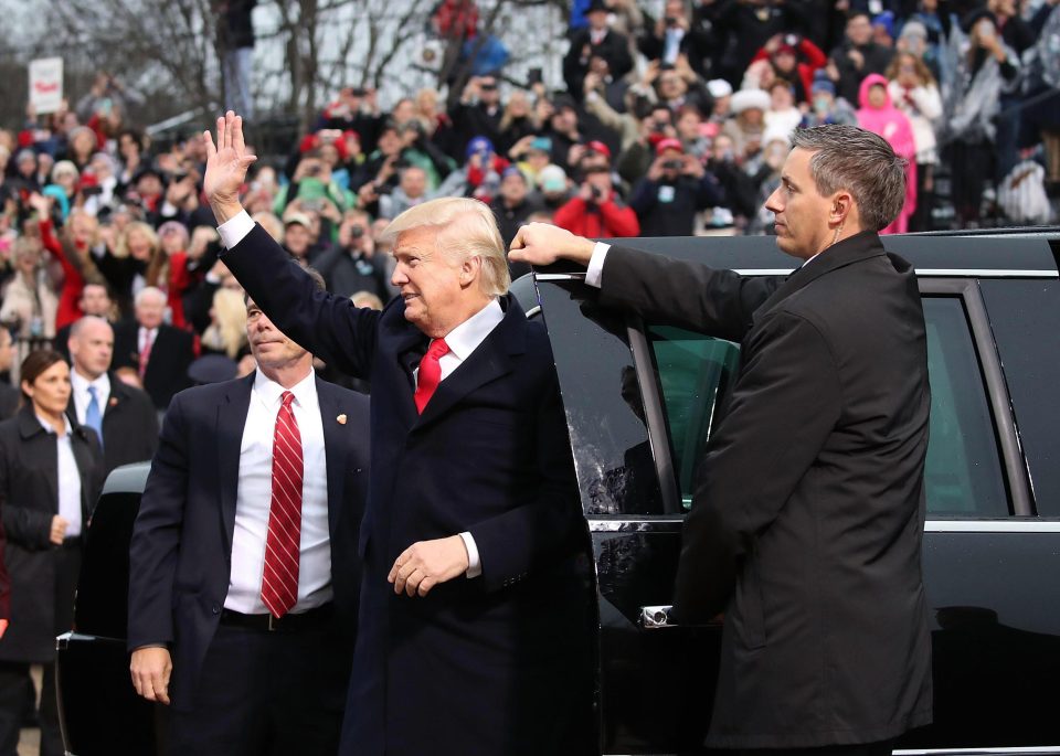  Trump opted not to use the presidential limo for part of the journey