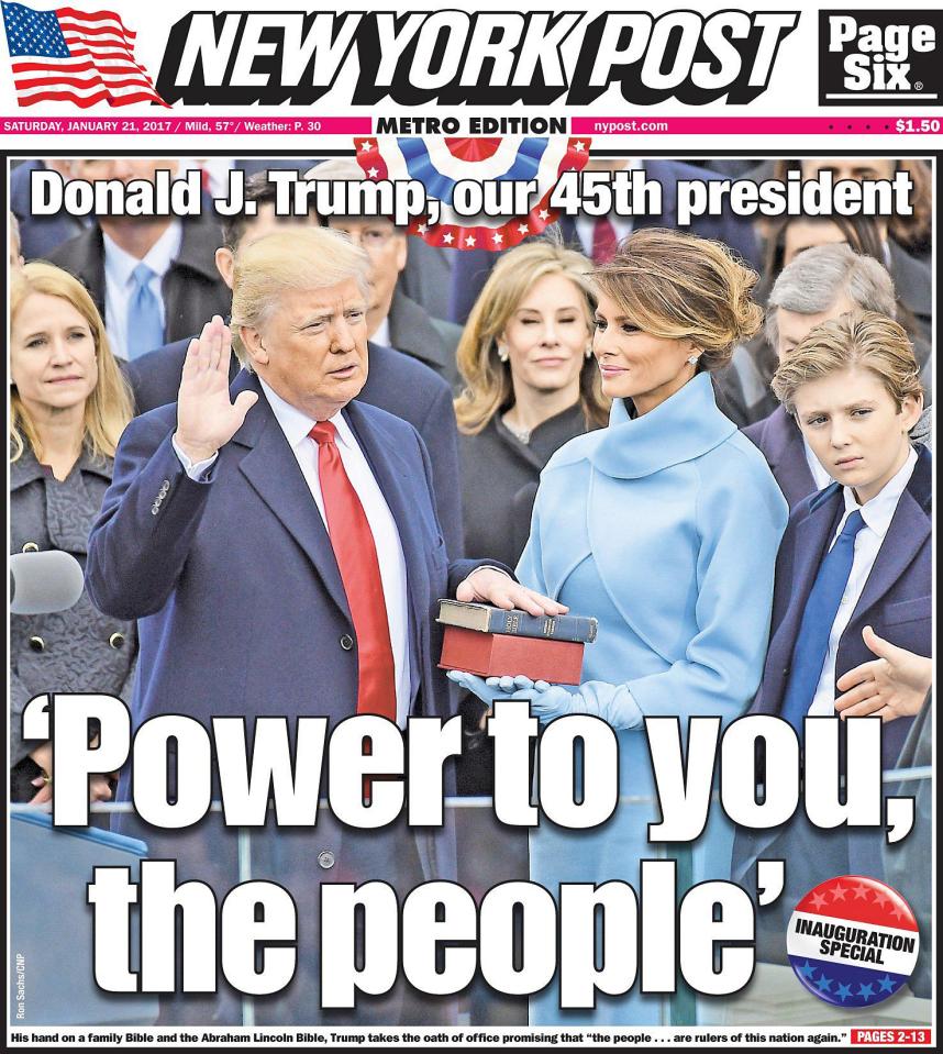  The New York Post quoted Trump's speech in which he promised to return power back to American voters