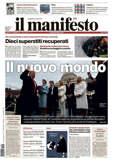  Italian newspaper Il Manifesto ran a headline that translated to "new world order"