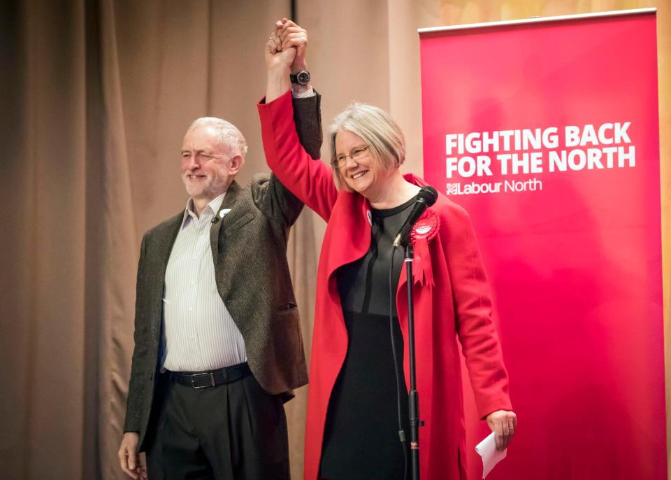  Jeremy Corbyn with Labour's candidate for the Copeland by-election, Gillian Troughton