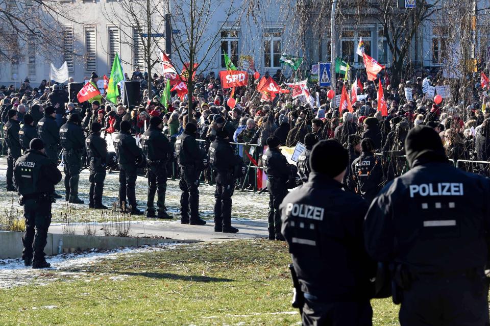  Extra police were drafted in for the protests