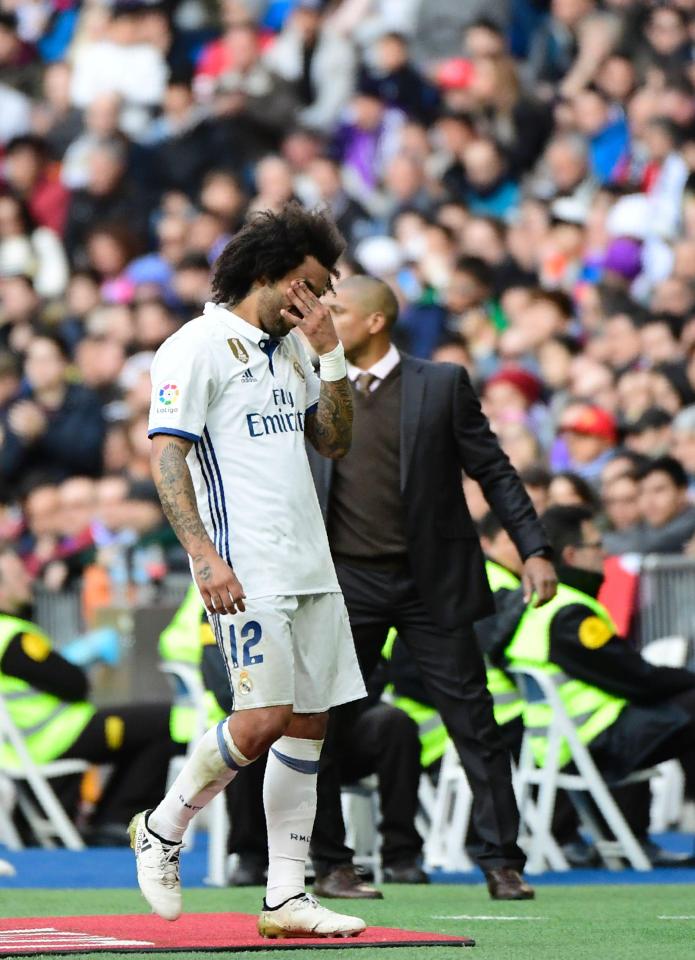 Marcelo knows his injury is serious as he comes off for Real Madrid