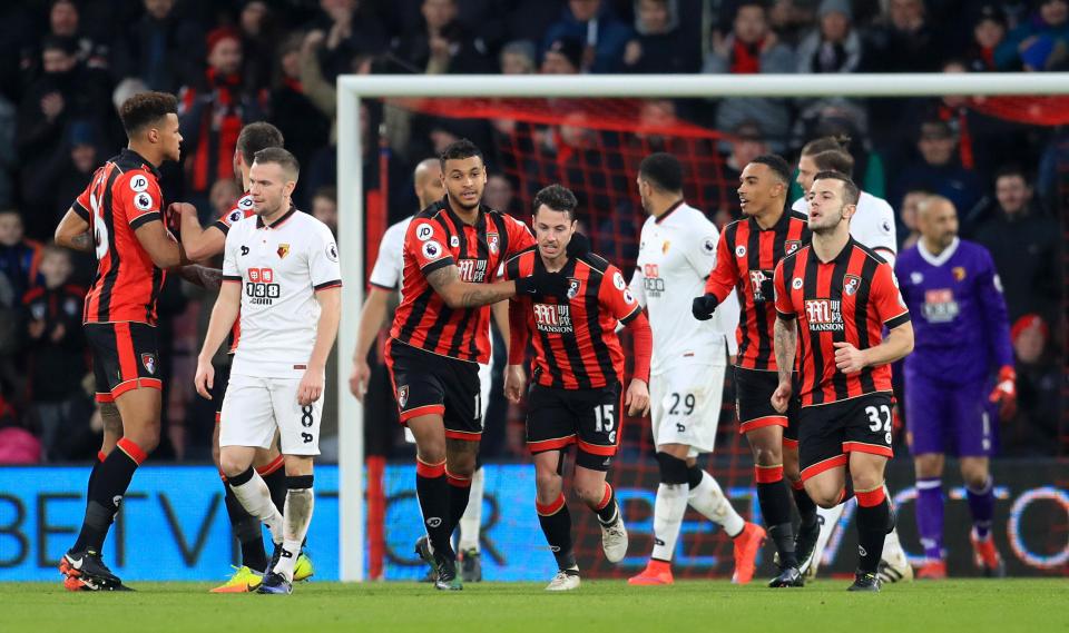  Josh King hugged Adam Smith after his marvellous assist