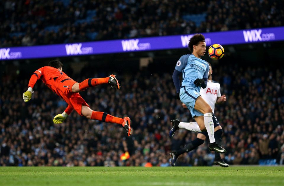  Leroy Sane remained focused and controlled the ball before scoring