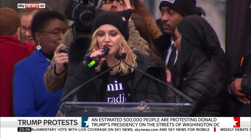  She told marchers that she had fantasies about destroying the White House