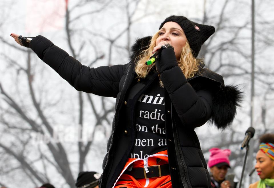 Madonna was one of the many celebrities to talk at the march