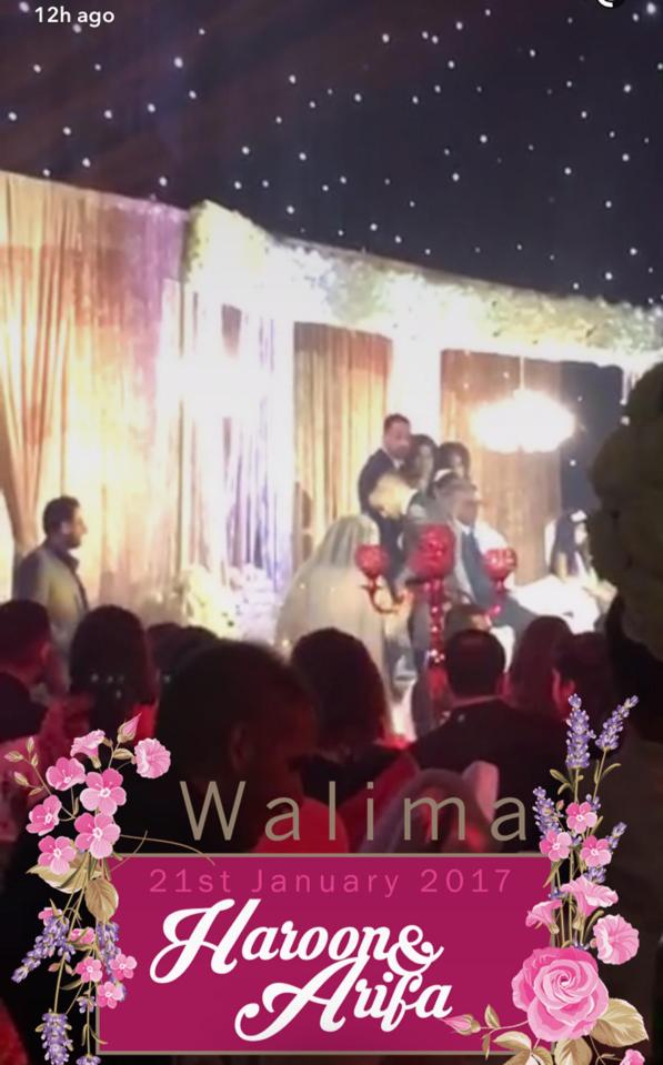  Snapchat footage of Harron and Arifa's wedding