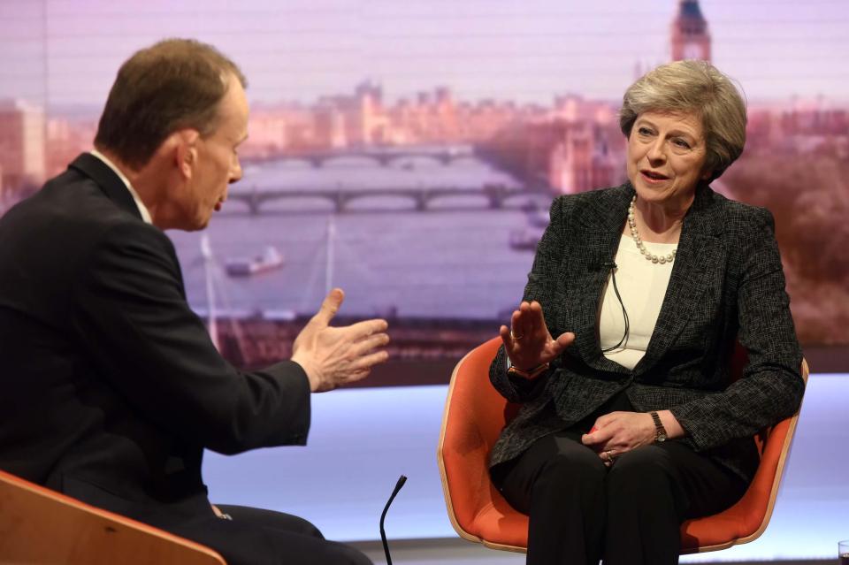  Andrew Marr pushed the PM for an answer but she dodged the question