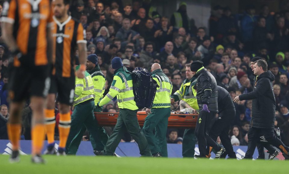  Supporters at Stamford Bridge applauded Mason as he was carried off the turf