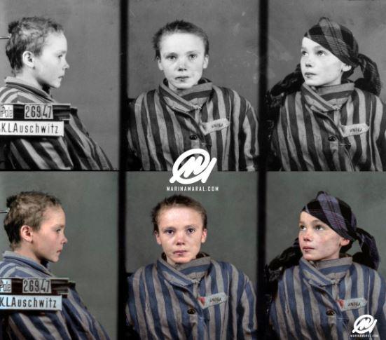  Colourisation of Czesława Kwoka, a Polish Catholic child who died in the Auschwitz concentration camp at the age of 14