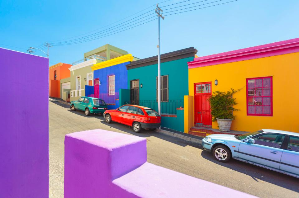  Traditional colourful houses in Bo-Kaap, Malay Quarer in Cape Town, South Africa