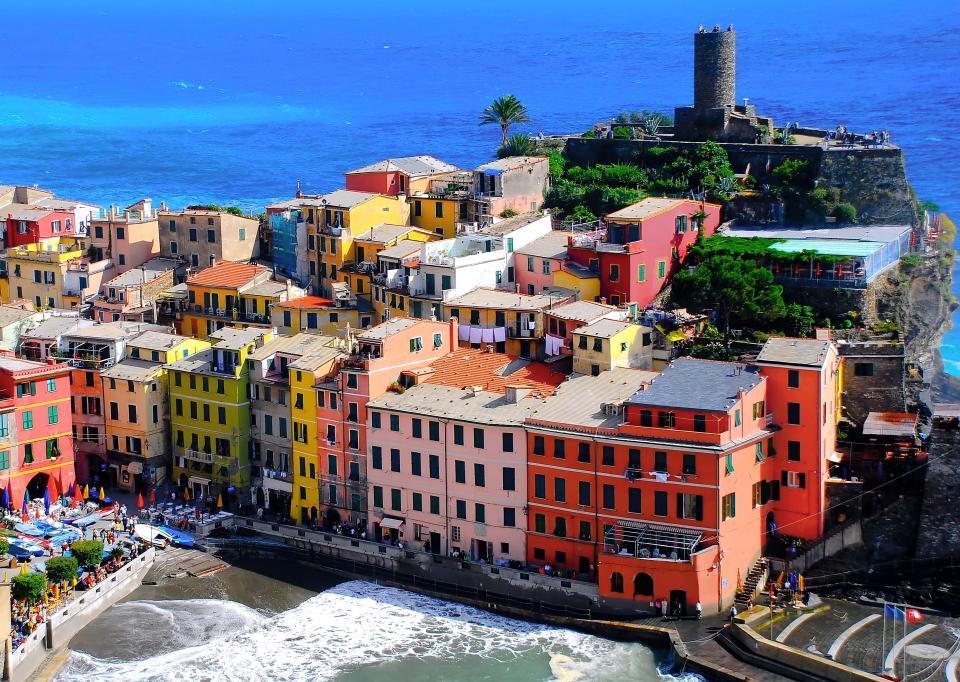  A stunning aerial shot of Vernazza, Cinque Terre, Italy