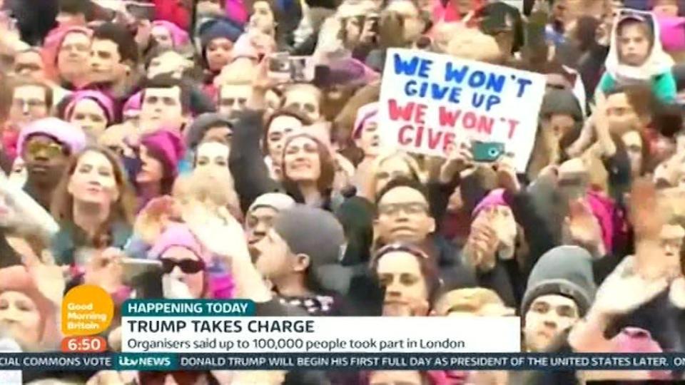  This morning's explosive episode featured the Women's Marches against Donald Trump at the weekend