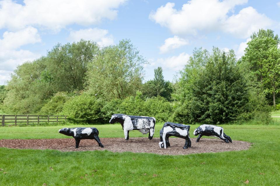  The Concrete Cows were created in 1978 by Canadian artist Liz Leyh