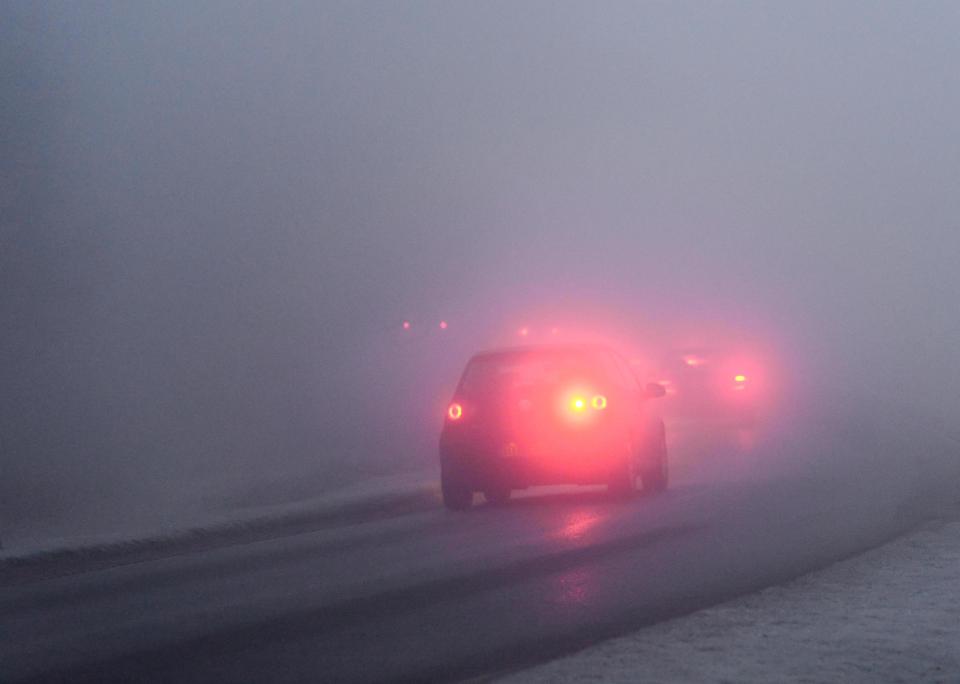  Motorists were advised to take extra care on the roads this morning - this picture was taken in Hampshire