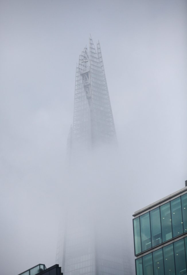  The Shard was barely visible in the dense fog today