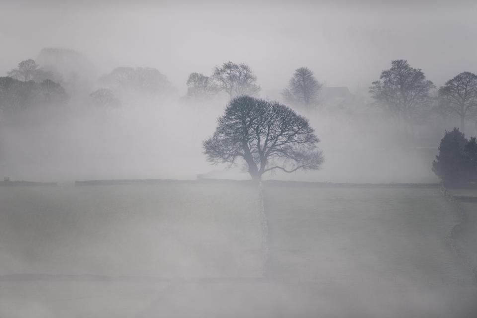  The Derbyshire Peak district was hidden completely with the fog