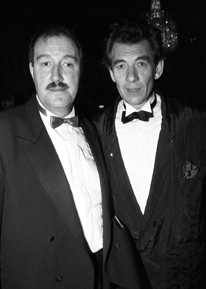  Gorden pictured in 1988 at the Olivier Theatre Awards with Sir Ian McKellen