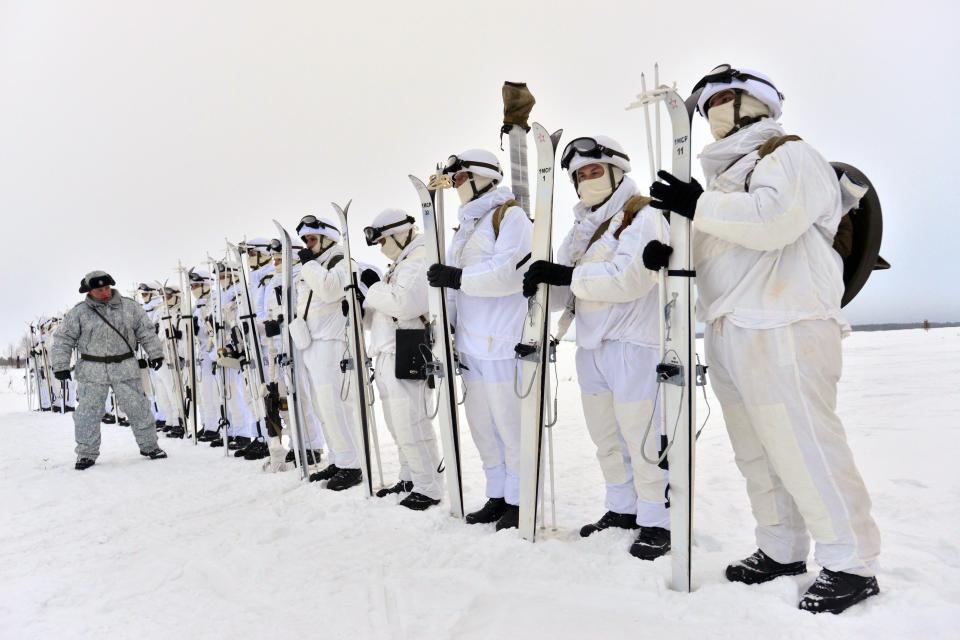  Russian Northern Fleet's Arctic mechanised infantry brigade conducts military exercises