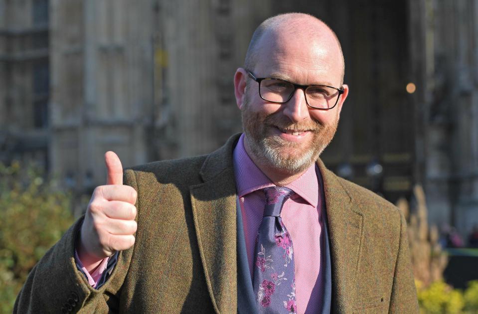  All cheered up . . . Ukip leader Paul Nuttall set to do well in Stoke Central by-election