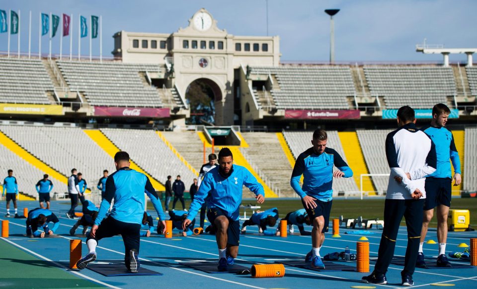 Spurs stars get down to warm-weather training in Barcelona in the week between Prem and FA Cup action